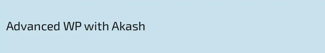 Advanced WP with Akash